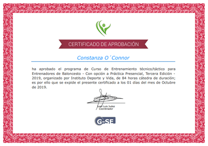 Certificado Final de Aprobación