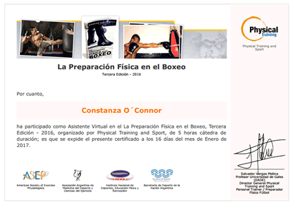 Certificado de Preparación Física en el Boxeo