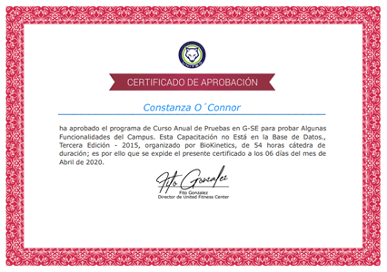 Certificado Final de Aprobación