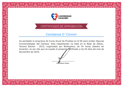 Certificado Final de Aprobación