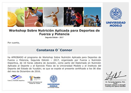 Certificado de Nutrición Aplicada