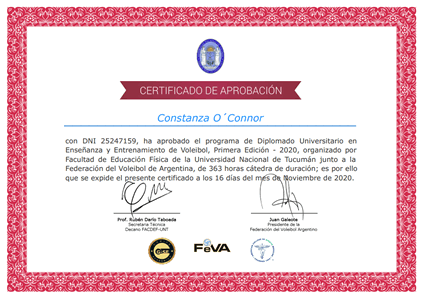 Certificado Final de Aprobación