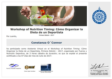 Workshop of Nutrition Timing: Cómo Organizar la Dieta de un Deportista