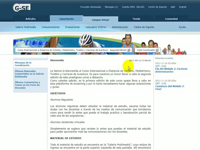 Mensaje de Bienvenida